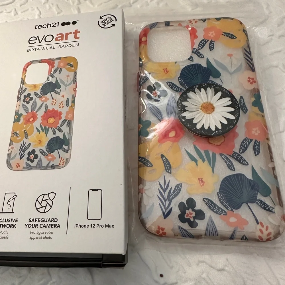 iPhone 12 pro max botanical garden phone cover with pop socket.. very pretty